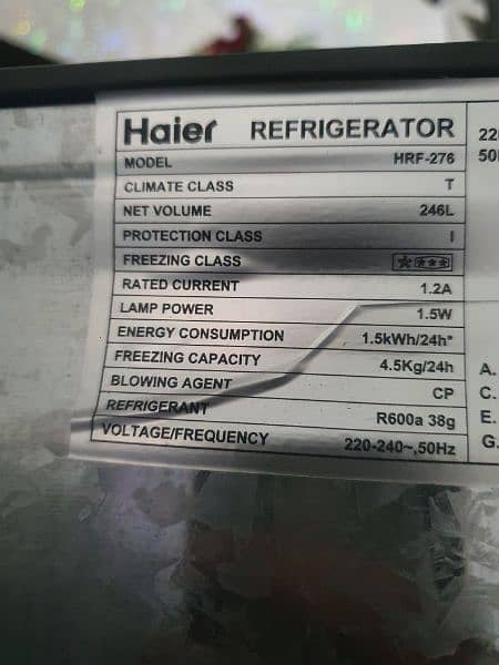 haier refrigerator model 276 brand new unused 10