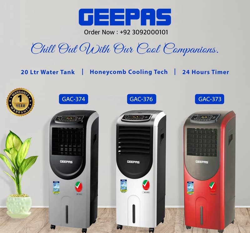 Portable Geepas Cooler 373,374,376 Stock Available only 4O5OO/- 6