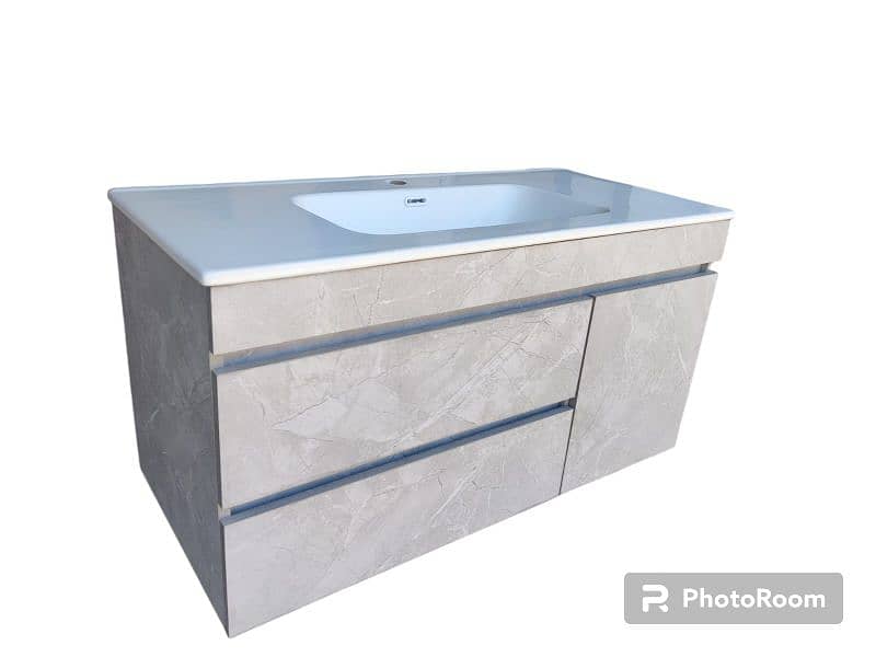 Customised bathroom vanities/ Corian top PVC cabinets/ upper bowl /Art 3