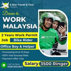 Malaysia | Bike Rider | Office Boy | Work Visas | Payment after Visa 0
