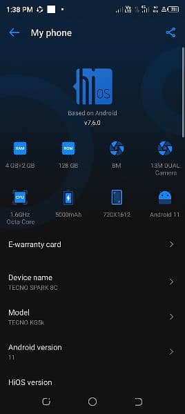 Tecno Spark 8c urgent sale 2