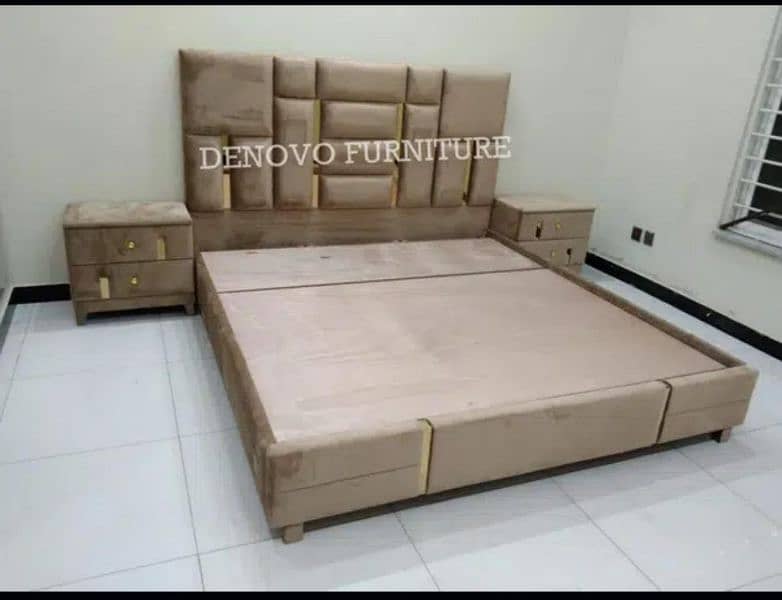 bed / bed set / poshish bed / double bed / bed with side tables 2