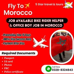 Morocco Bike Rider | Helper | Work Visa | Visit | Payment After Visa