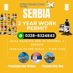 Serbia 2 year Work Permit in Natural & Zdravo | Payment After Visa 0
