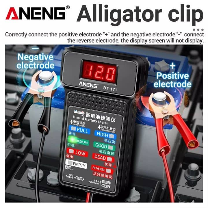 Battery Tester, Power Checker, Digital 0