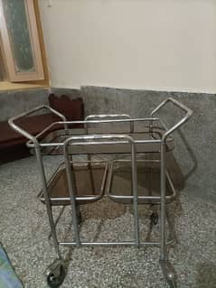 iron trolley glass top