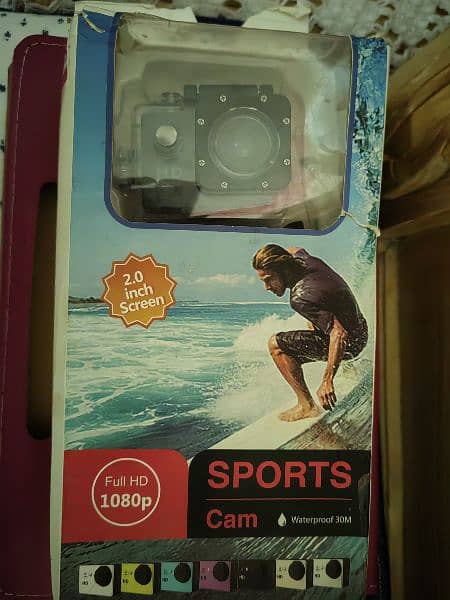 sport camera 1080. Water proof. moterbick. 30m 2