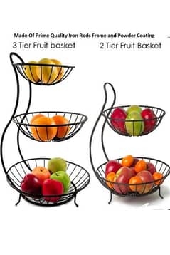 2 and 3 Tier Round shaped Fruit and vegetables basket 0