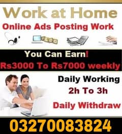 Online work is available for Male and Female 0