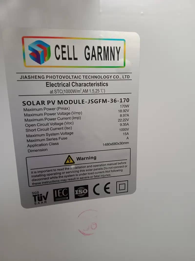 New Brand Solar panels 170 watts Packed Piece 2