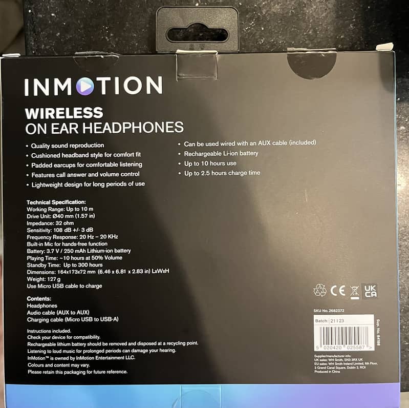 Inmotion Wireless Headphone (2 in1) bought from UK 0300=9666867 1