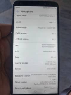 huawei mate 10 lite 4/64 good condition pta approved all okay