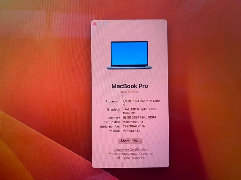 Macbook Pro 2019 i9 4