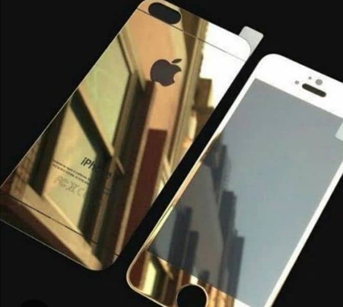 luxury Gold Plating Tempered Glass iPhone 6 7 8 plus  Front Back Sides 1