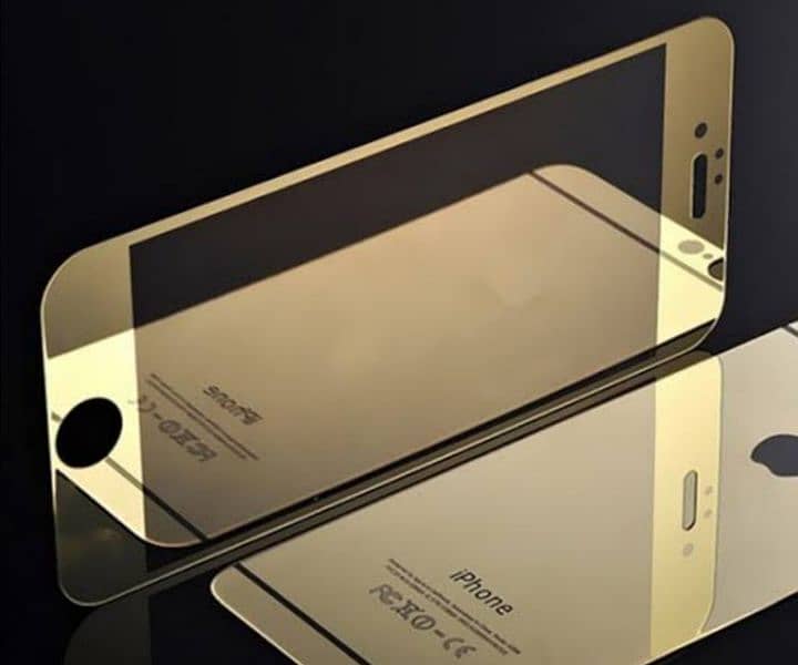 luxury Gold Plating Tempered Glass iPhone 6 7 8 plus  Front Back Sides 1