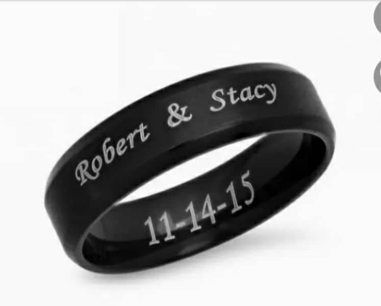 Namme write ring in black color for girls and boys 1
