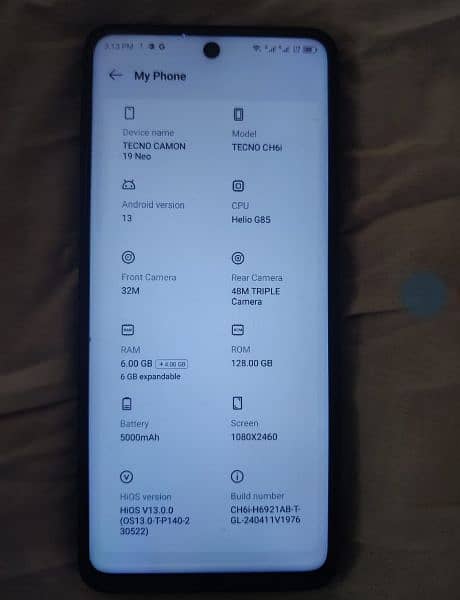 6/128 Tecno camon neo 19 3