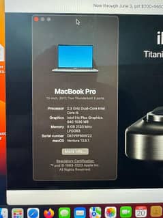 Macbook pro 13 inches 2017 0