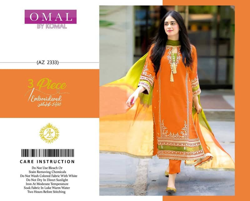 Cash on Delivery Beautiful Design 100% garented lawn Unstich Dress 1