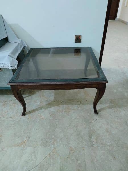 100% Pure Wood Tables With Glass 2