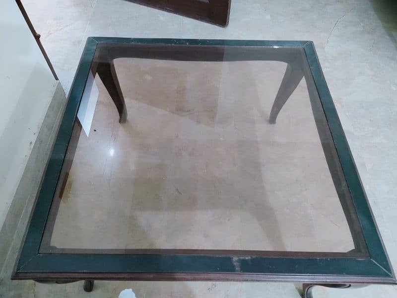 100% Pure Wood Tables With Glass 3
