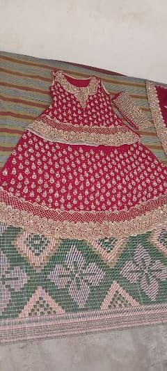 Semi-stiched Bridal lehnga (work on front and back)