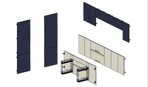 SCAVOLINI ITALIAN GLASS KITCHEN DOORS (QTY 23)