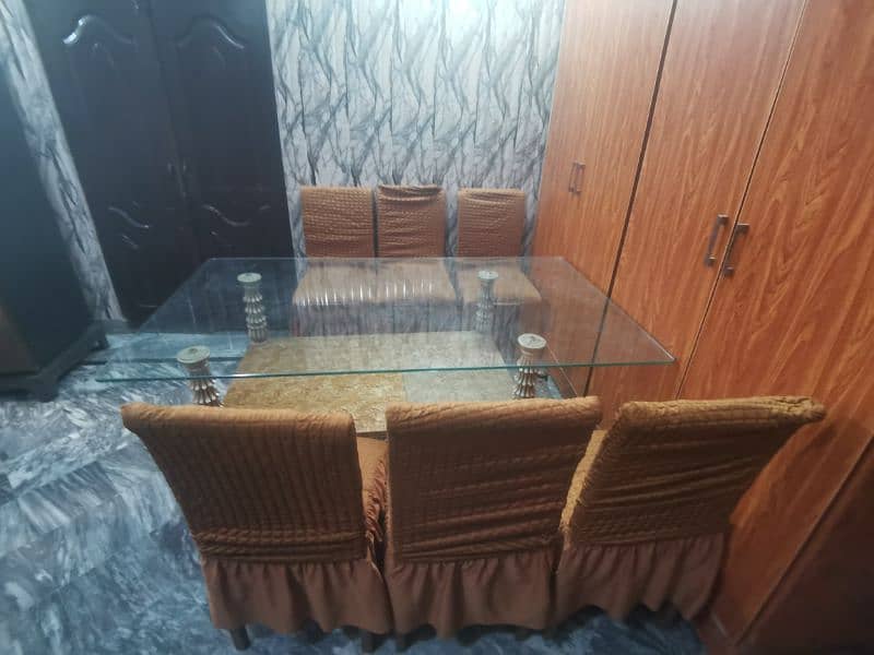 Glass Dining Table with 6 chairs 1