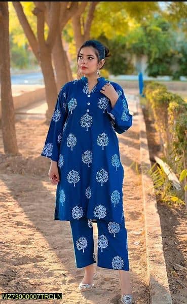 Fabric: Linen
•  Product Type: Suit
•  Pattern: Printed 3