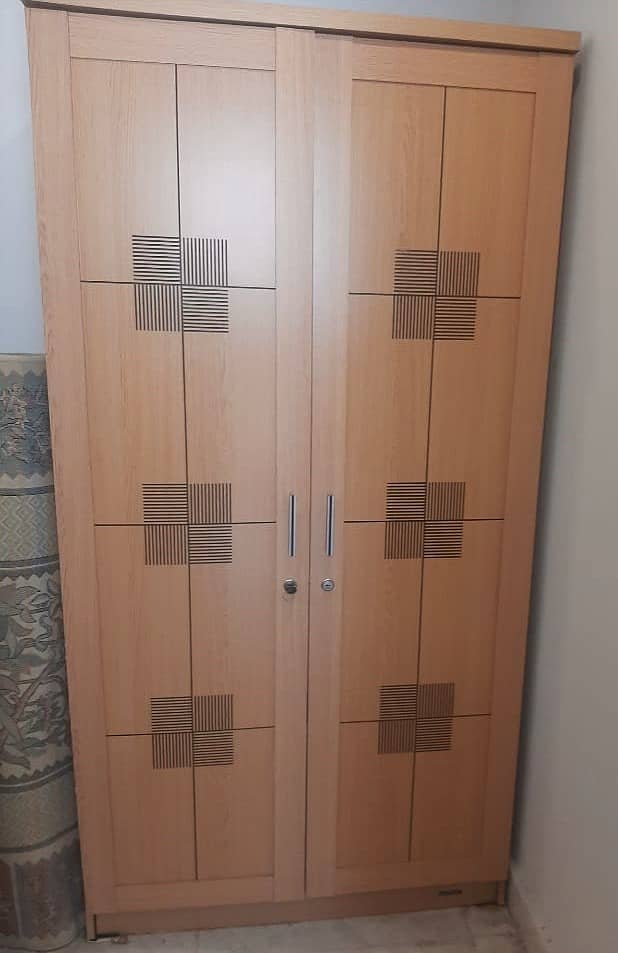 2 Door Wooden Wardrobe - Beige Color 2