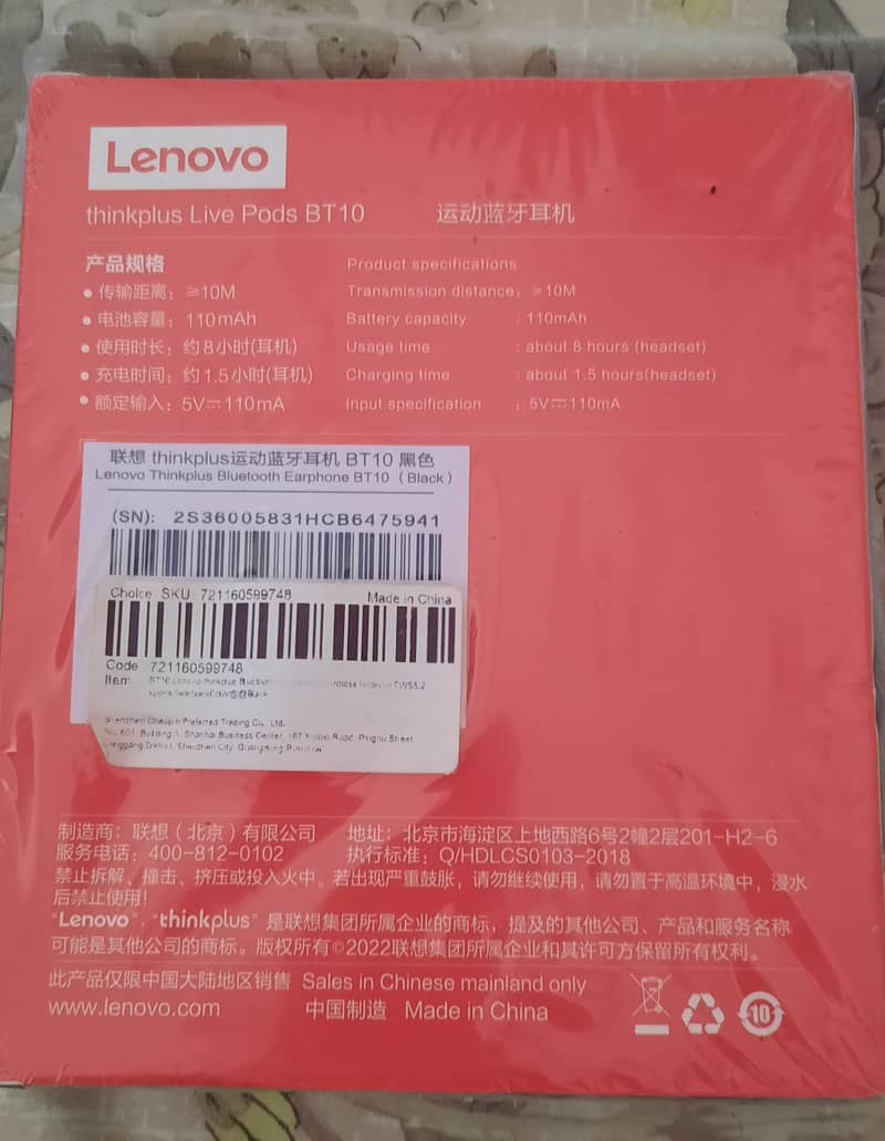 Lenovo Thinkplus live Pods Bt10 1