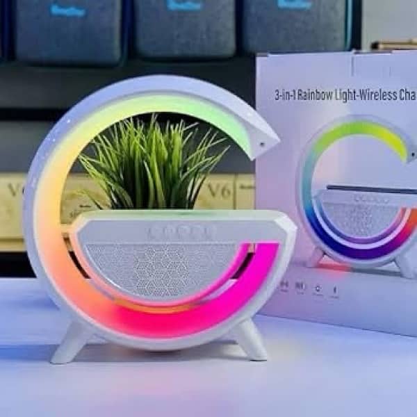 G Shape Speaker With wireless charging and Led light 5
