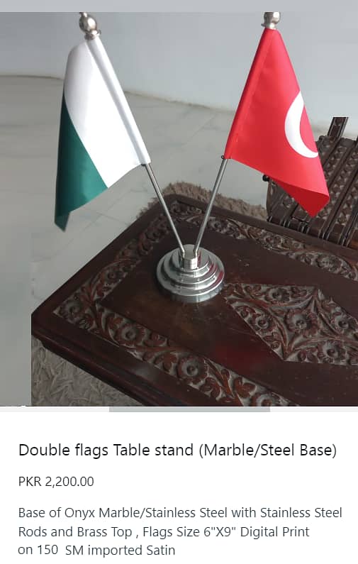 Vip Digital Hard Finish Flag & Golden pole made with turkish fabric 2