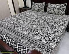 3 Pcs Cotton Printed Double Bedsheet