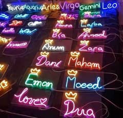 customized signal and dual name neon sign