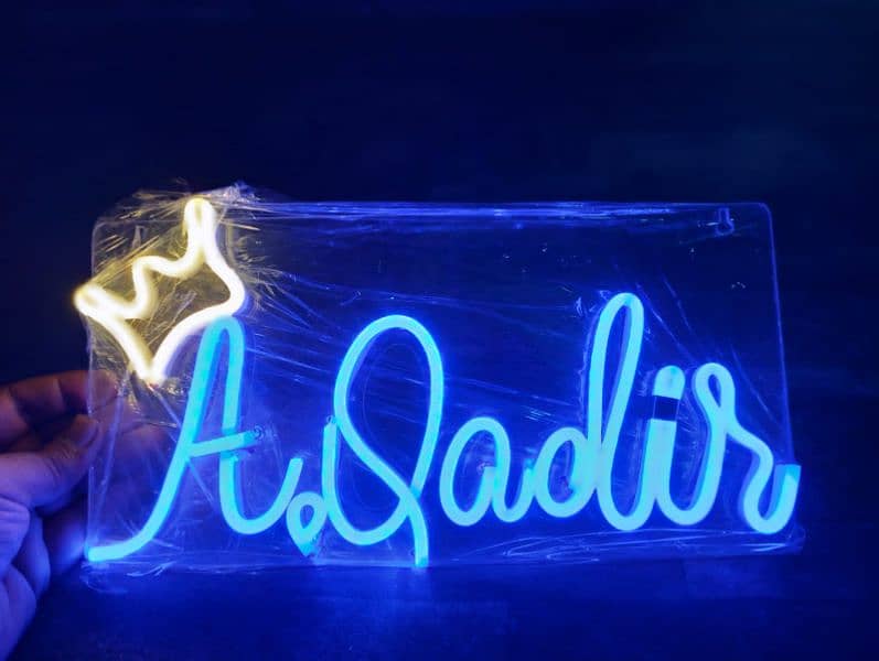customized signal and dual name neon sign 2