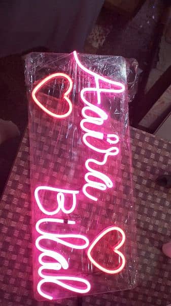 customized signal and dual name neon sign 5