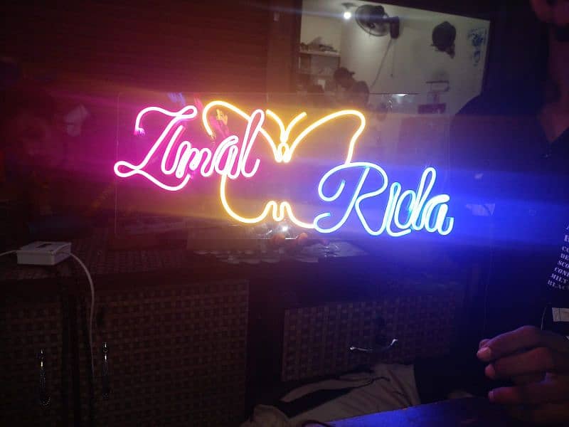 customized signal and dual name neon sign 7
