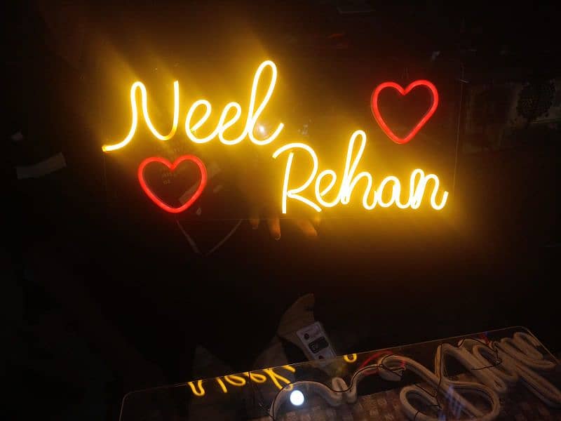 customized signal and dual name neon sign 9