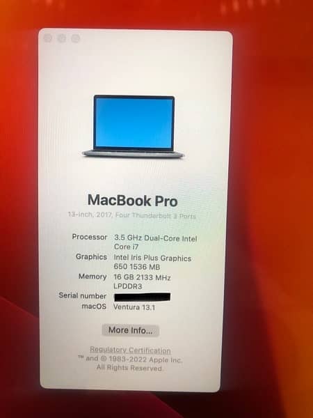 Macbook pro 2017  13” core i7 for sale 7