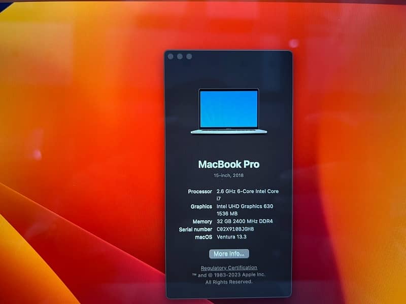 Macbook Pro 15inch 2018 i7 32/1TB 20Pcs Available 2