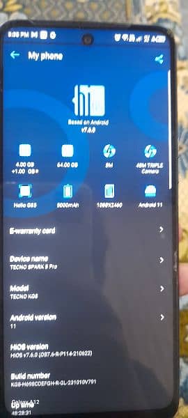 Tecno spark 8 pro 10 by 10 lush condition 4/64 6