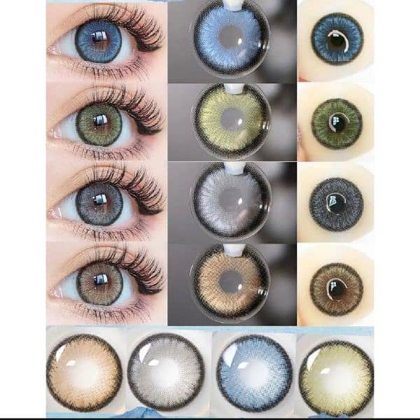 1piar 3tone series coloured contact lenses with free kit and solutions 3