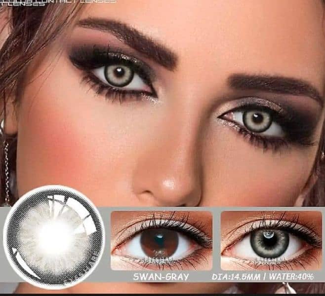 1piar 3tone series coloured contact lenses with free kit and solutions 7