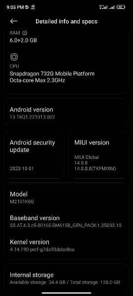 Redmi note 10 pro 6 Gb ram 128 gb storage 6