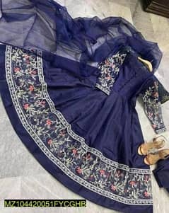 3 Pcs woman's Stitched katan Silk Embroidered maix suit 0