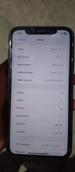 iPhone XR jv non pta coundition 10/10 Face ID ok True Tone ok 3