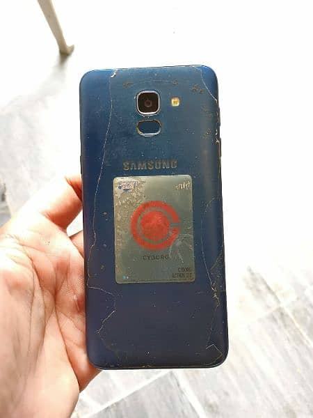 Samsung Galaxy j6 Blue Colour with Dibbah charger and panel break ha 3