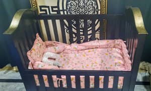 Pure wooden baby cot / baby bed (adjustable) 0
