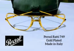 Gold Plated Sunglasses Eye glasses Frame Persol Ratti Original Eyewear